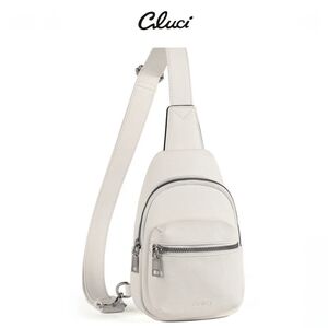 NWT White Small Sling Bag PU Leather Crossbody Fanny Pack Chest Bag
